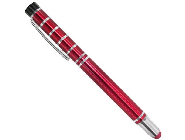 Bolígrafo de metal con lápiz táctil pierre deline rojo