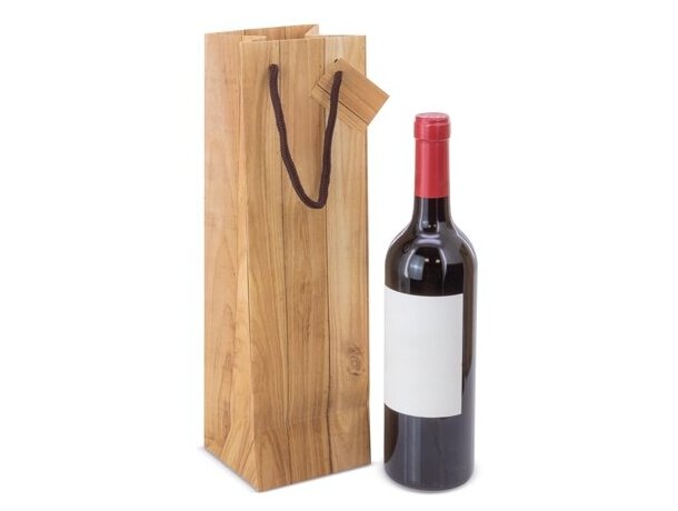 Bolsa papel efecto madera Abeto para 1 botella detalle 2