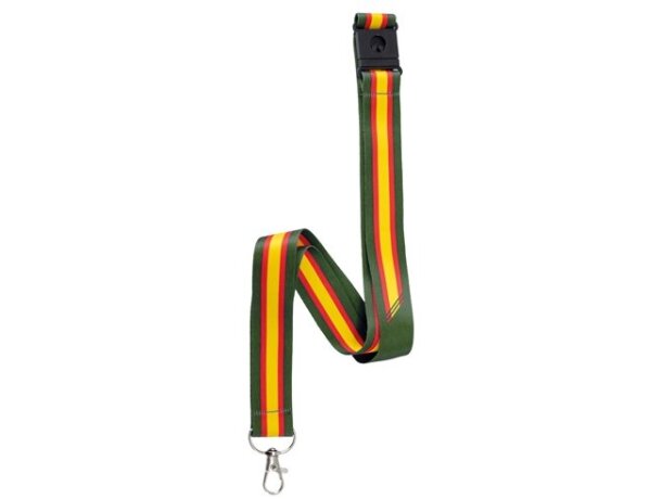 Lanyard bandera ancha Policia poliéster con cierre seguridad Verde detalle 16