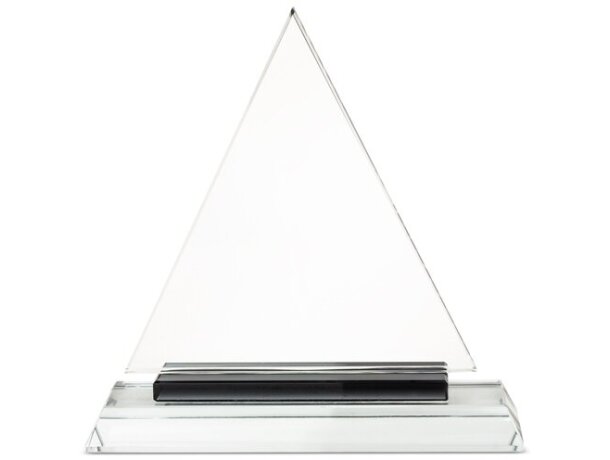 Trofeo Pyramid de cristal triangular con base rectangular detalle 3