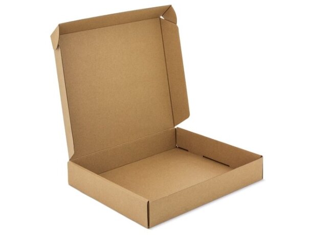 Caja kraft para camisetas con personalización flexográfica detalle 4