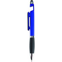 Bolígrafo con varias funciones y soporte móvil azul personalizado