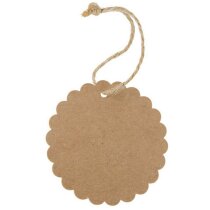 Etiqueta colgante kraft festoneada Betsy 5 cm
