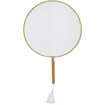 Abanico plegable Vietnam bambú y poliéster natural