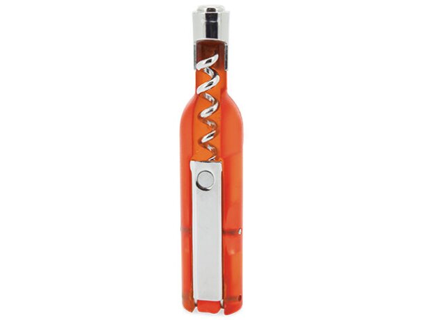 Sacacorchos especial con forma de botella rosado