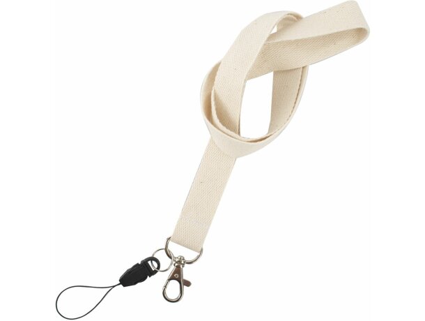 Lanyard doble de algodón orgánico personalizado crudo Lanyard doble de algodón orgánico personalizado crudo