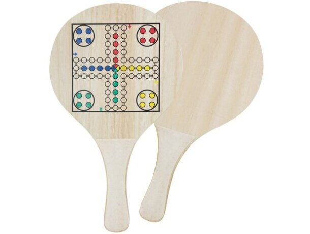 Set raquetas playa Playful madera con juegos de mesa integrados detalle 3