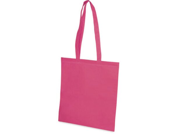 Bolsa non woven con asas largas resistentes con logo fucsia