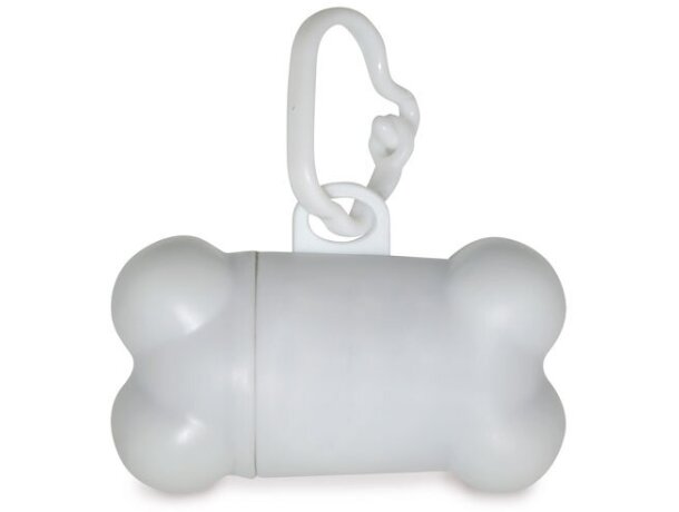Porta bolsas para mascotas en forma de hueso blanco