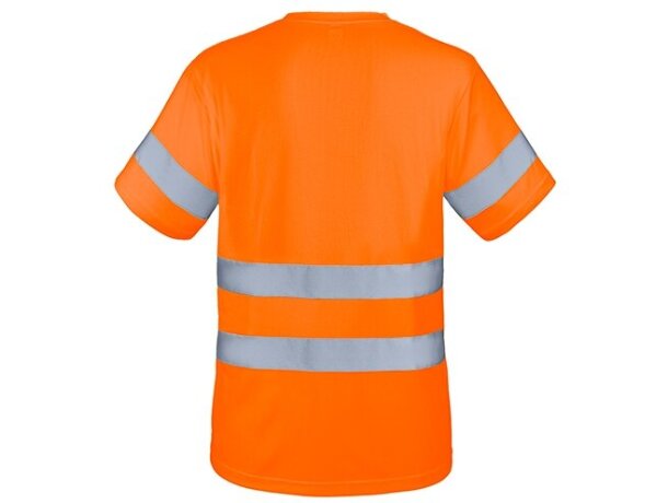 Camiseta con bolsillo y bandas reflectantes Krz Naranja detalle 2