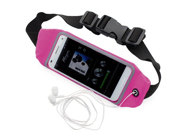 Riñonera con salida de auriculares rosa