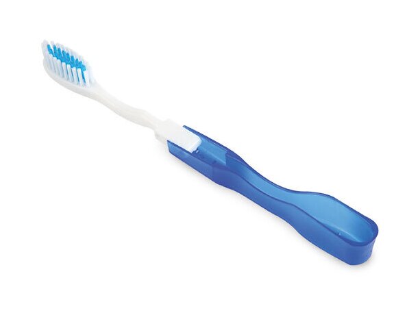 Cepillo de dientes plegable de viaje azul