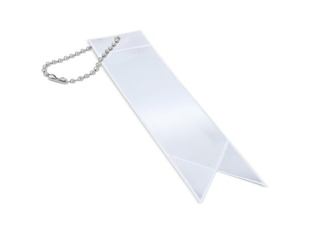 Llavero reflectante Zorma en poliéster para visibilidad Plata detalle 3