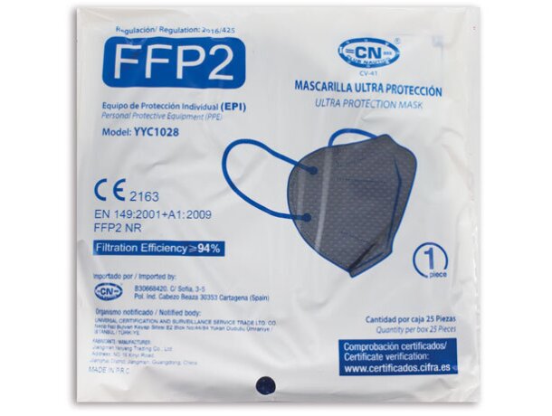 Mascarilla ultra proteccion de colroes ffp2 Azul marino detalle 8