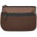 Monedero combinado con 2 cremalleras en poliester y PVC Marron