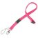 Lanyard doble de poliéster con enganche de hierro fucsia