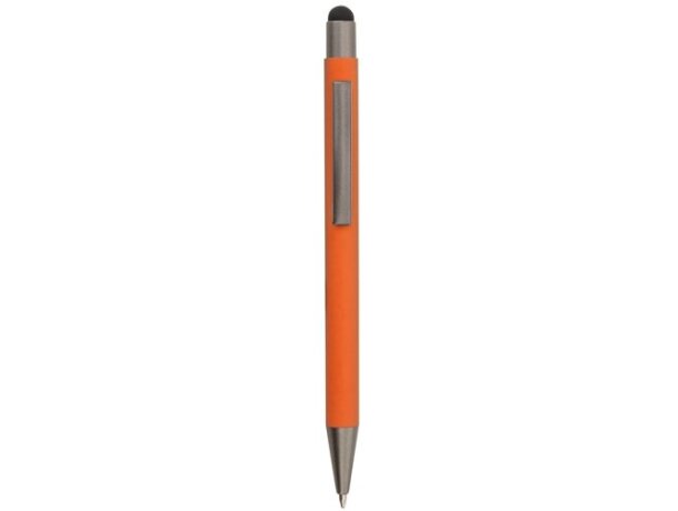 Bolígrafo aluminio Mirage táctil con textura soft effect Naranja detalle 5