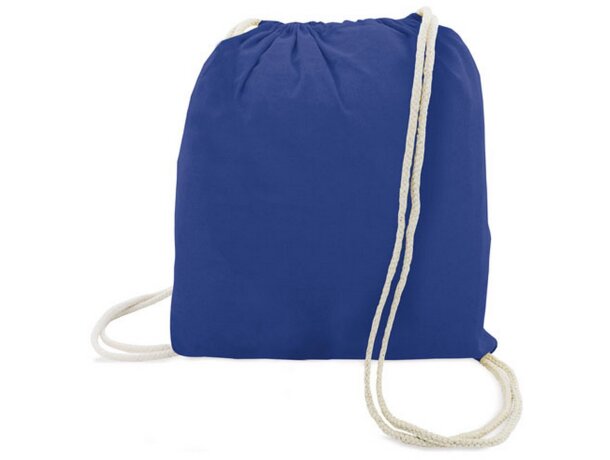 Bolsa mochila blanca algodon azul royal