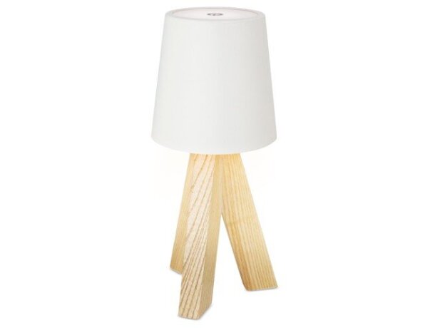 Lámpara Oti con base de madera natural y led táctil recargable detalle 3