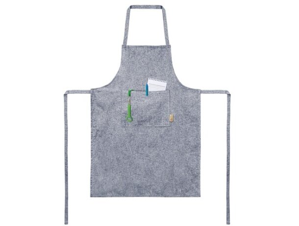 Delantal de algodón reciclado Tavernier con correa ajustable Azul detalle 2