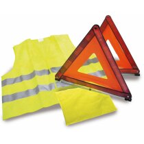 Set emergencia con chaleco reflectante y triángulos personalizado Set emergencia con chaleco reflectante y triángulos personalizado