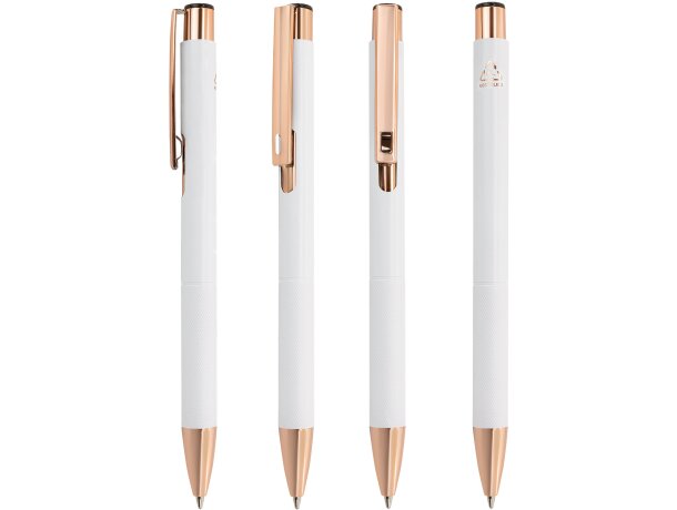 Bolígrafo Adrien de aluminio reciclado con detalles oro rosé Oro/rosa detalle 12