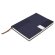 Libreta A5 Miletto RPET con textura relieve y chapa metálica Azul marino detalle 6