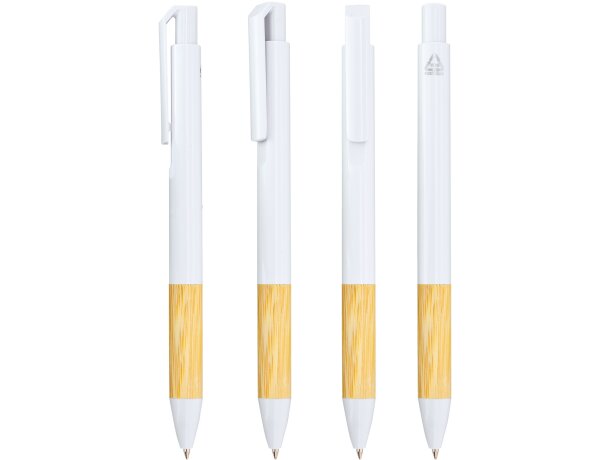 Bolígrafo bambú y ABS reciclado con mecanismo clic Mix-bambú Negro detalle 6