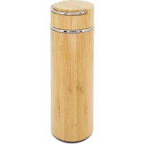 Termo bambú natural asa plegable infusor té