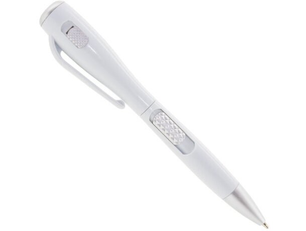 Bolígrafo con linterna personalizado blanco