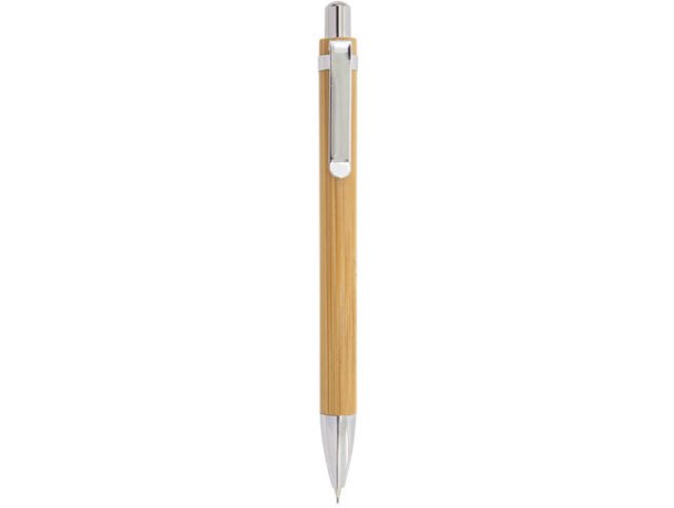 Set boligrafo y portaminas bambu elastico