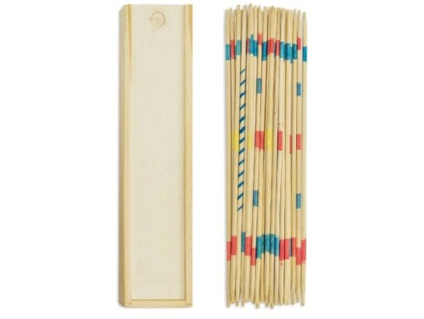 Juego de habilidad Mikado en madera natural con caja detalle 2