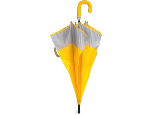 Paraguas automático con mango y detalles del mismo color amarilla