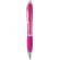 boligrafo de diseno clasico con pulsador y aro central personalizado fucsia