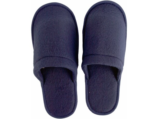 Zapatillas acabado de rizo en algodón azul personalizado