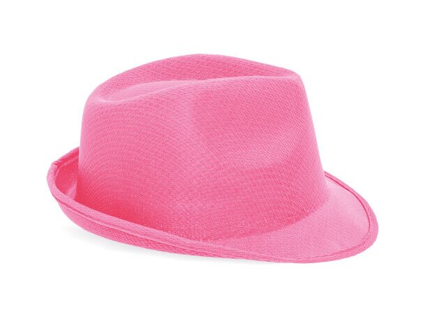 Sombrero con ala irregular rosa
