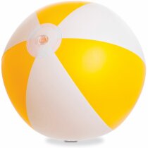 Balon de playa blanco/amarillo Balear con logo