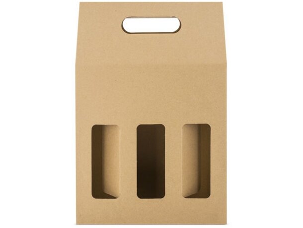 Caja carton ventana 3 botellas Treviso