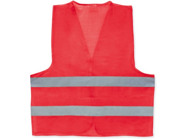 Chaleco de poliester de alta visibilidad rojo personalizada