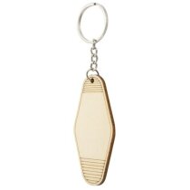 Llavero de madera natural con diseño paddle surf