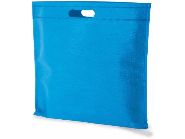 Bolsa cuadrada de non woven grabada azul