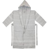 Albornoz Duna de algodón con capucha y rayas