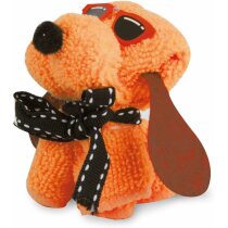 Toalla de regalo con forma de perrito naranja