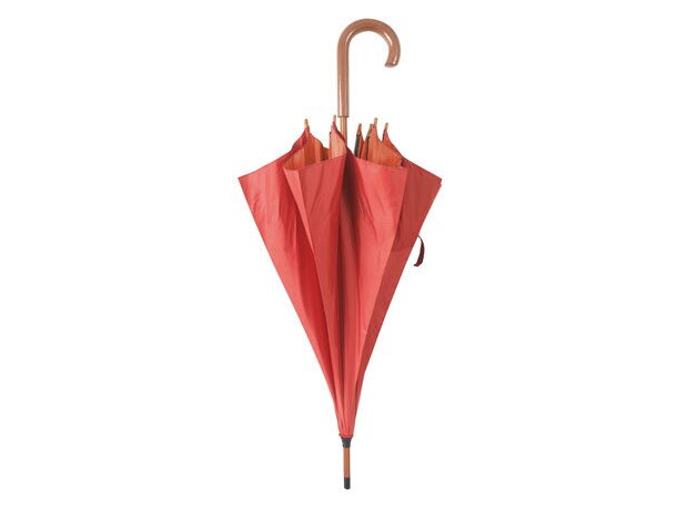 Paraguas con mango de acero rojo