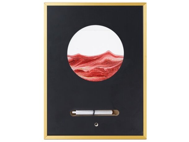 Trofeo Victum con marco metálico y arena en movimiento detalle 4