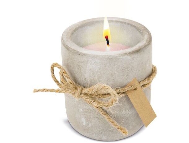 Vela aromática Stella en cemento decorativo con tres aromas Rosa detalle 8
