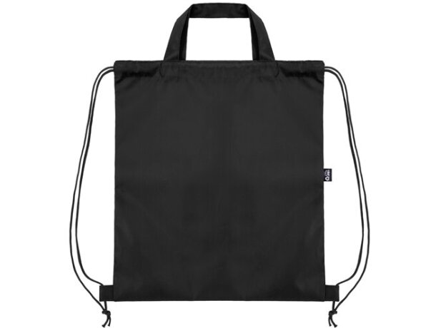 Bolsa mochila RPET Carot con cuerdas ajustables Negro detalle 10