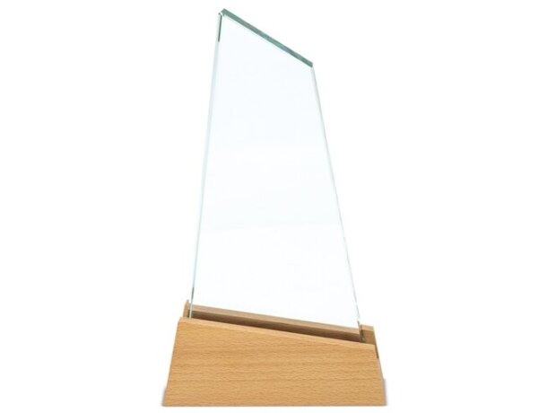 Trofeo Regata de cristal y madera con grabación láser detalle 2