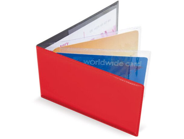 Tarjetero horizontal 6 tarjetas sergi rojo