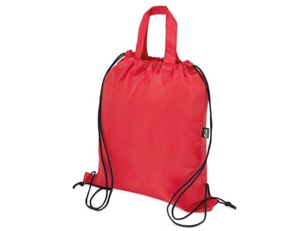 Bolsa mochila RPET Carot con cuerdas ajustables Rojo detalle 13